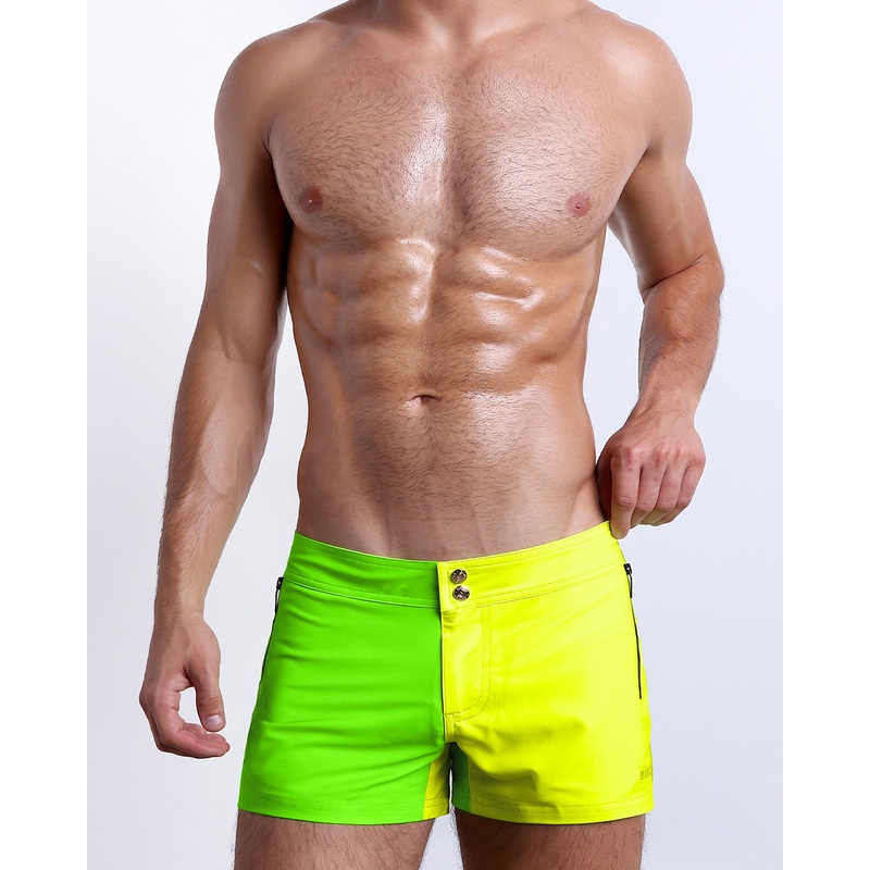 SINGLE BILINGUAL (NEON YELLOW/GREEN) - Beach Shorts