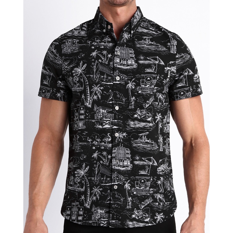 TOILE DE MIAMI (BLACK) - Stretch Shirt