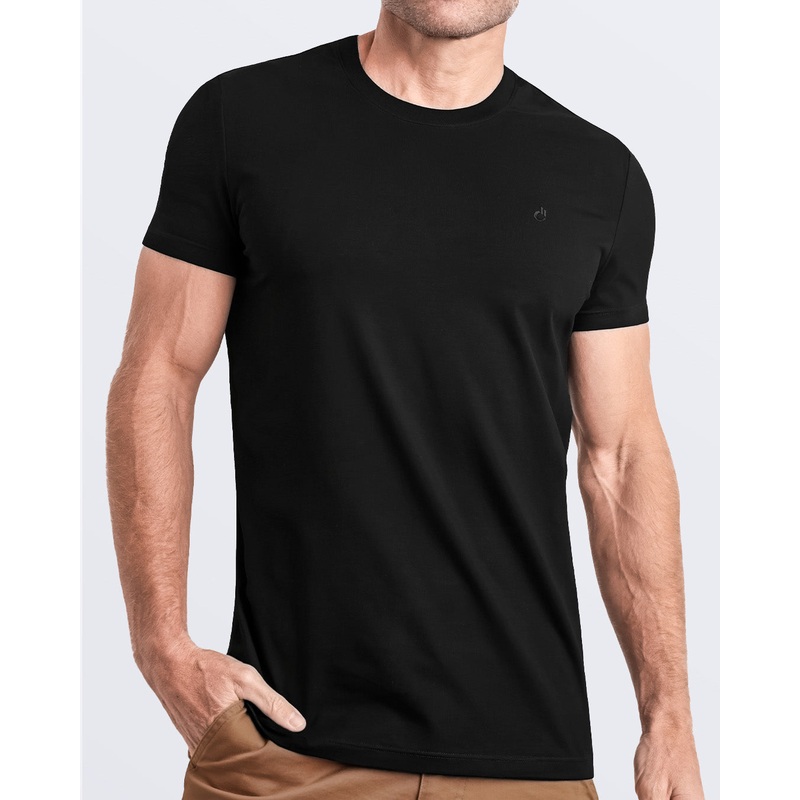 EXACT BLACK - Modal Cotton T-Shirt | DC2
