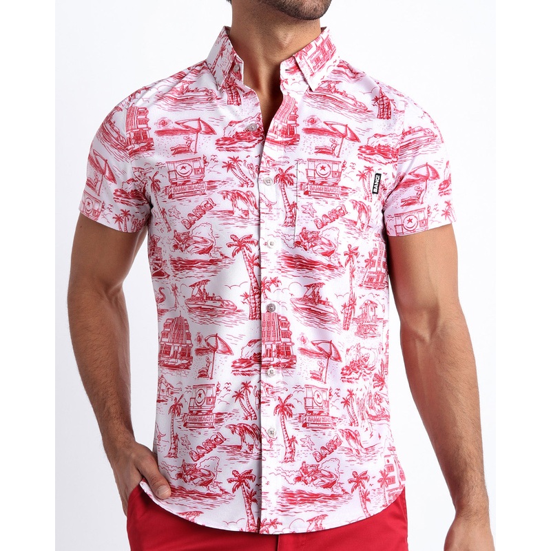 TOILE DE MIAMI (RED) - Stretch Shirt