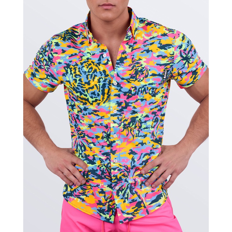 CAMO POP (NEON MIX) - Stretch Shirt