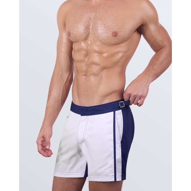 CASINO ROYALE (WHITE + NAVY BLUE) - Tailored Shorts