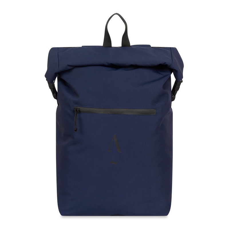 100% recycled blue backpack