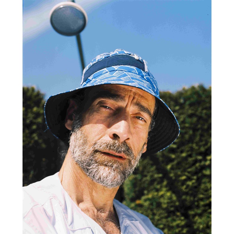 Blue upcycled bucket hat