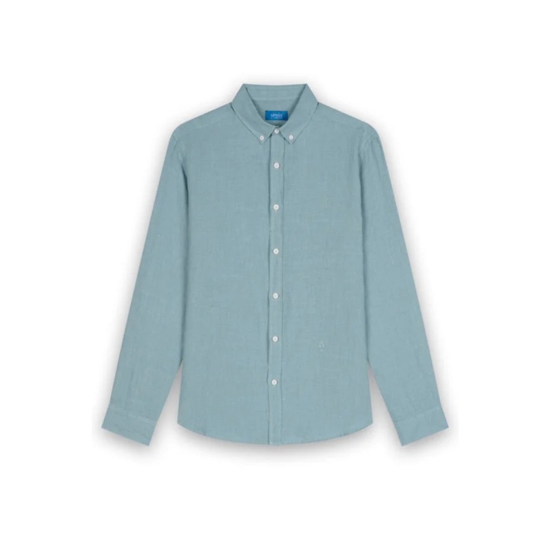 Caribbean blue linen shirt