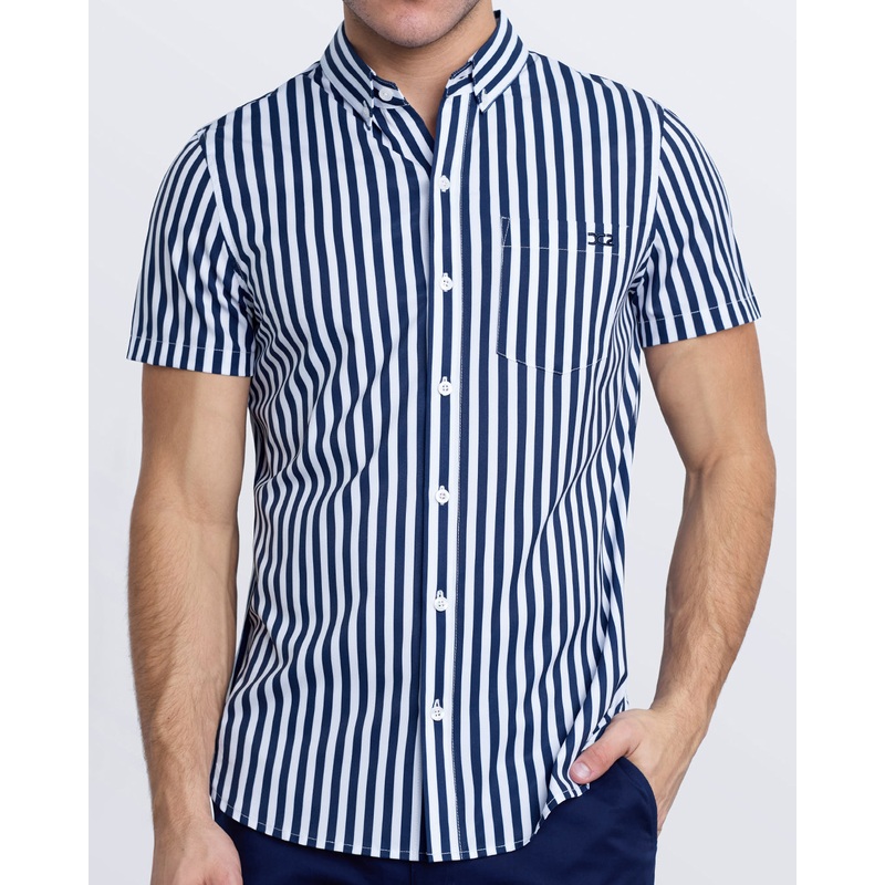 FAST LINES (NAVY BLUE) - Stretch Shirt | DC2