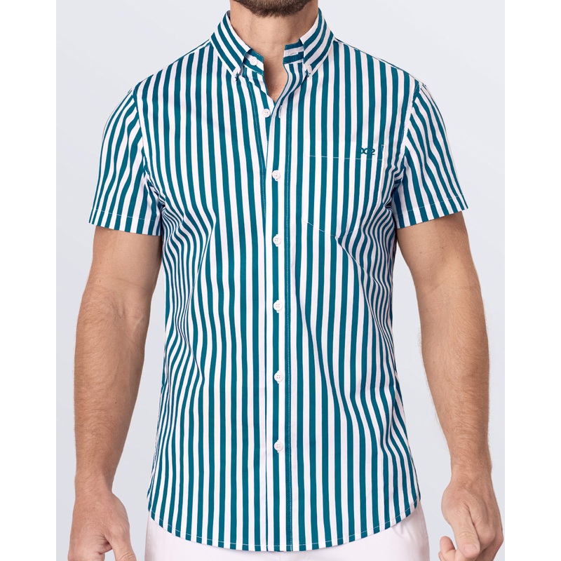 FAST LINES (PACIFIC GREEN) - Cotton Shirt | DC2
