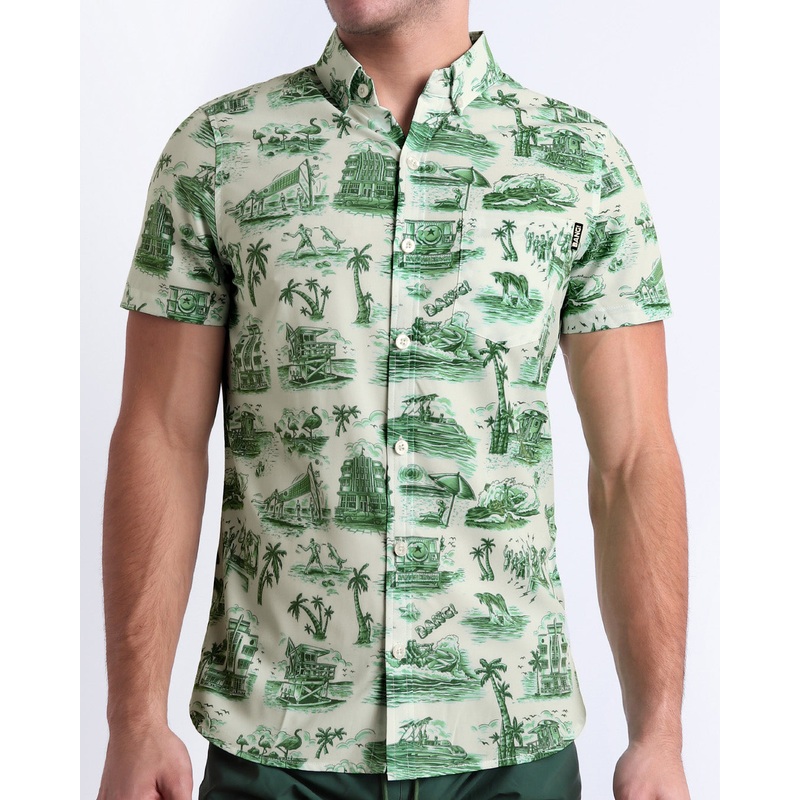 TOILE DE MIAMI (GREEN) - Stretch Shirt