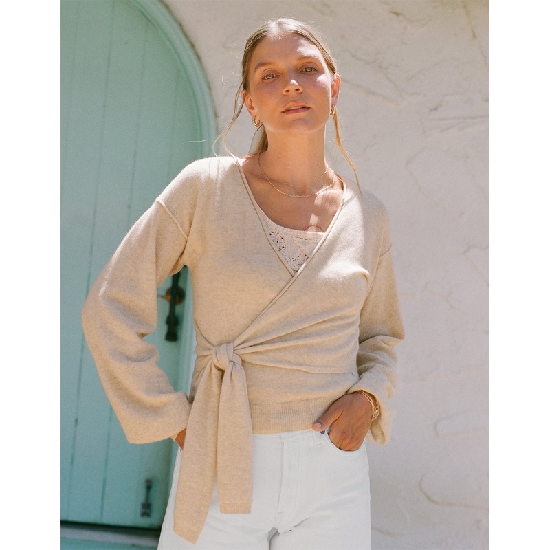 cashmere tie waist sweater