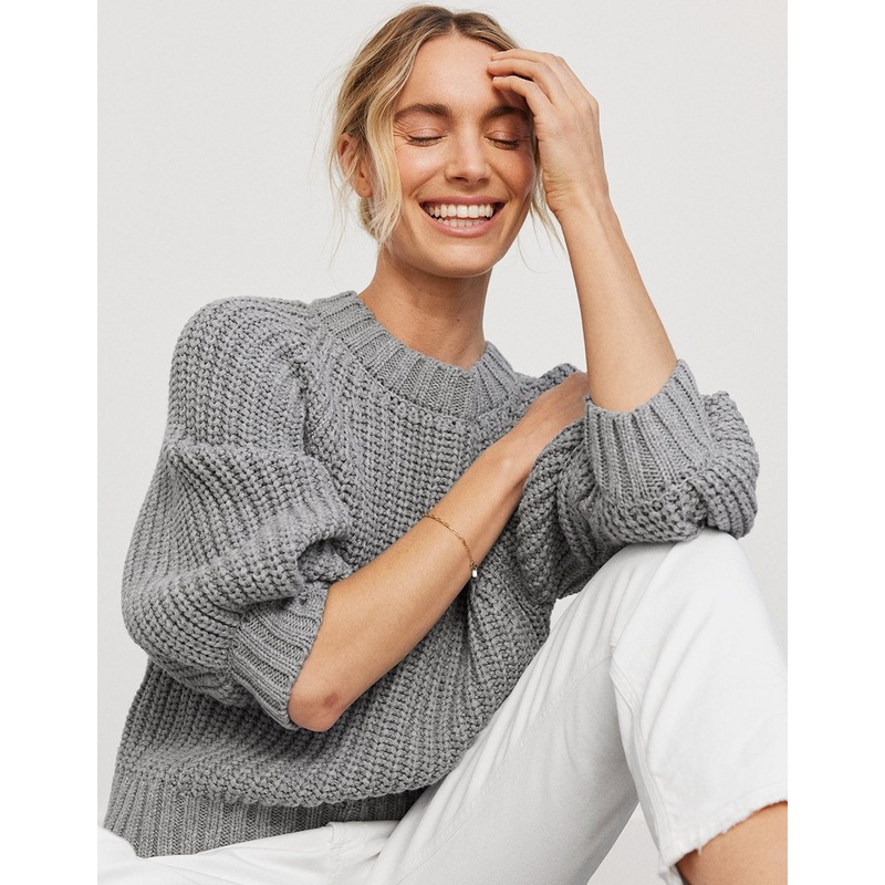 cotton cashmere bouquet sweater