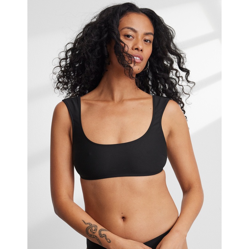 double knit cap sleeve bikini top