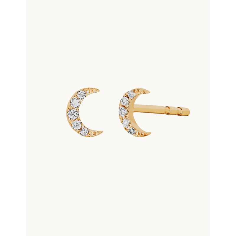 ef collection baby diamond moon stud earring