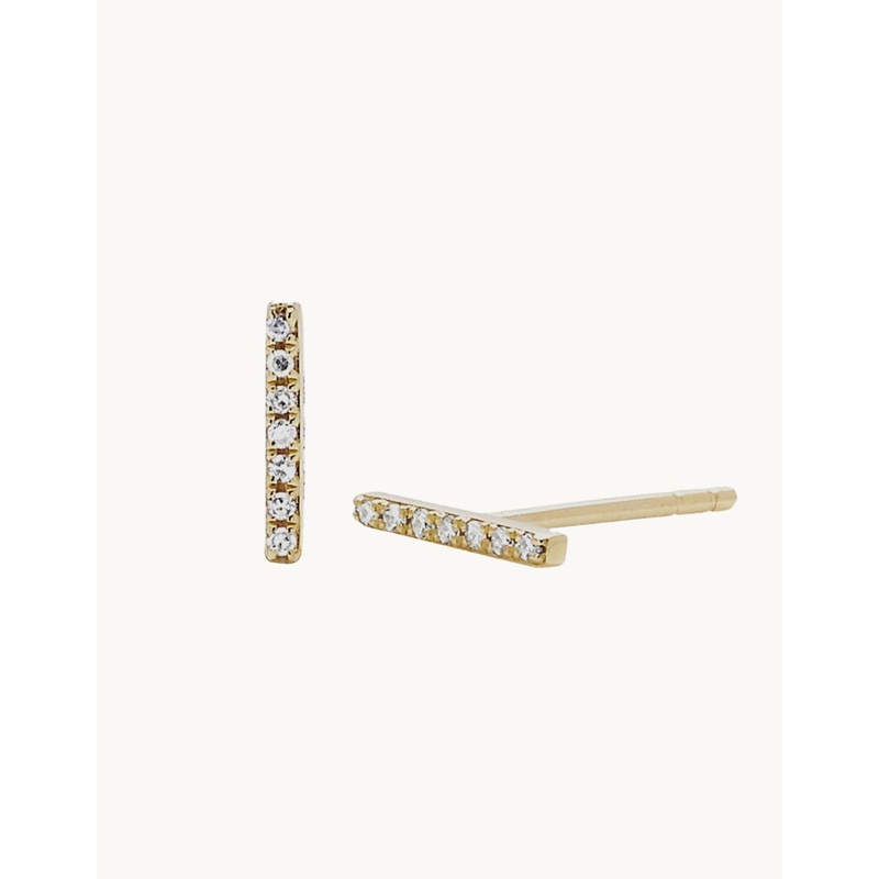 ef collection diamond mini bar stud earring