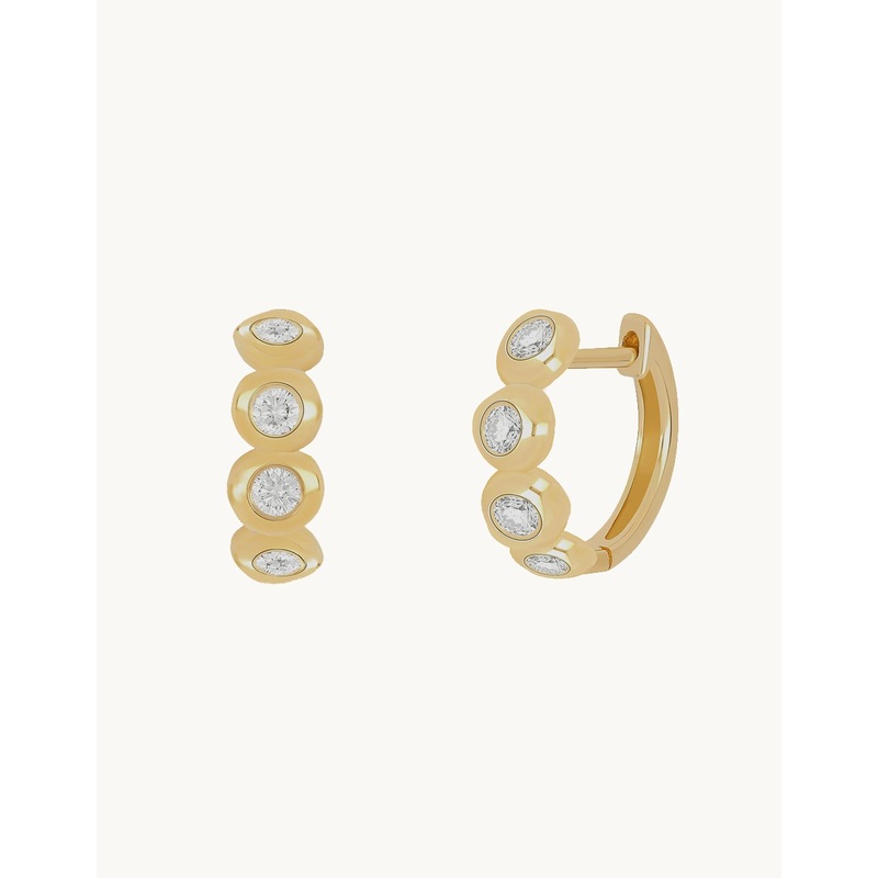 ef collection diamond pillow huggie earrings