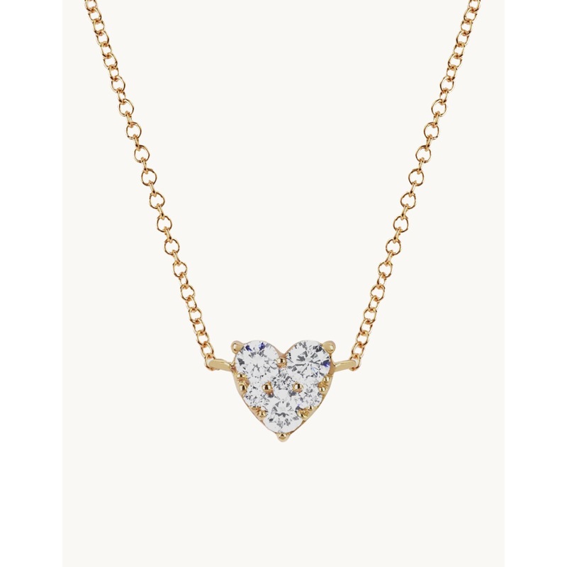 ef collection full cut diamond heart choker necklace