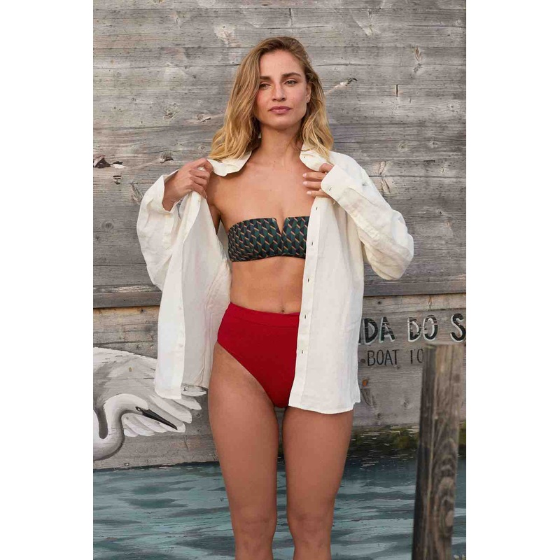 High-Waisted Bottom - Plain color Red L'Habill