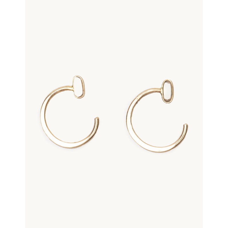 melissa joy manning bezel wrapped opal hug hoop earrings