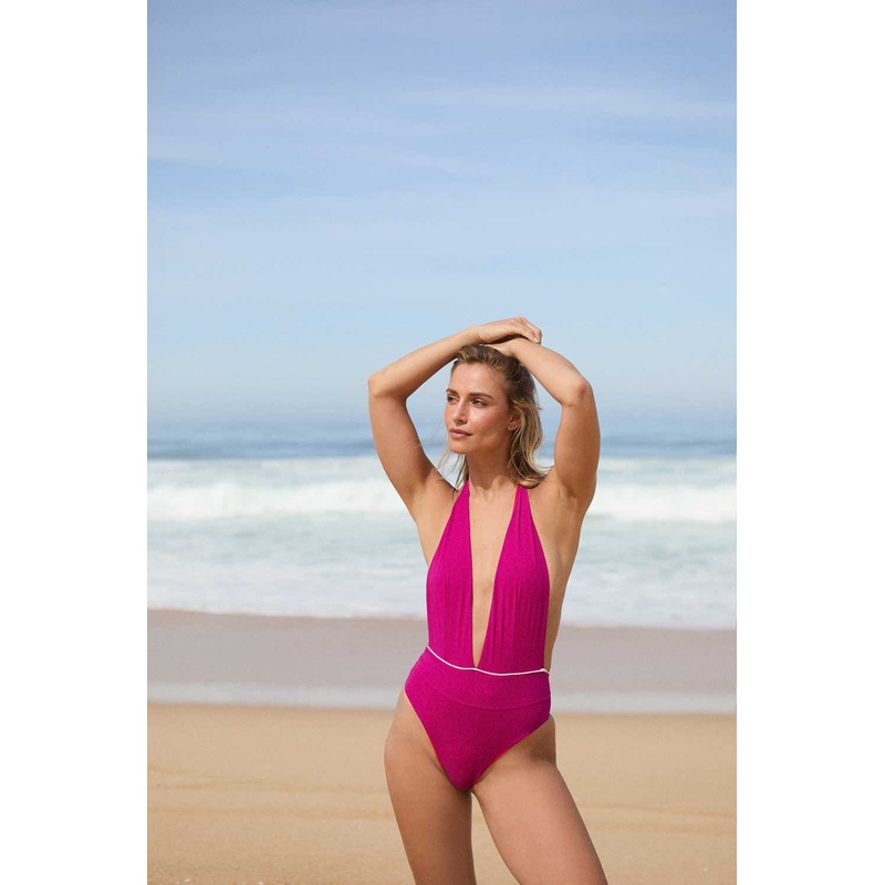 One-piece - Plain color Pink L'pur
