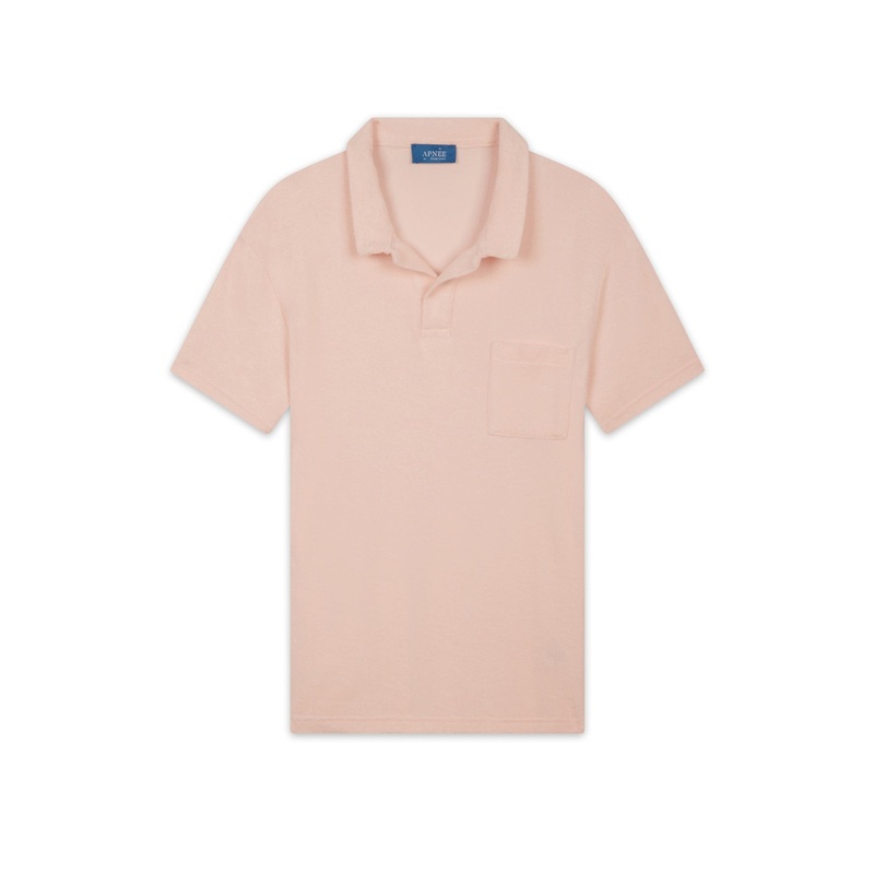 Pink terry polo shirt