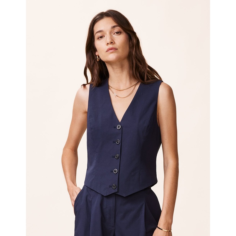 poplin suit vest