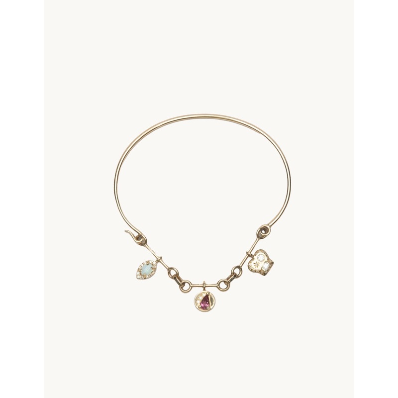 scosha diamond and opal charms bracelet