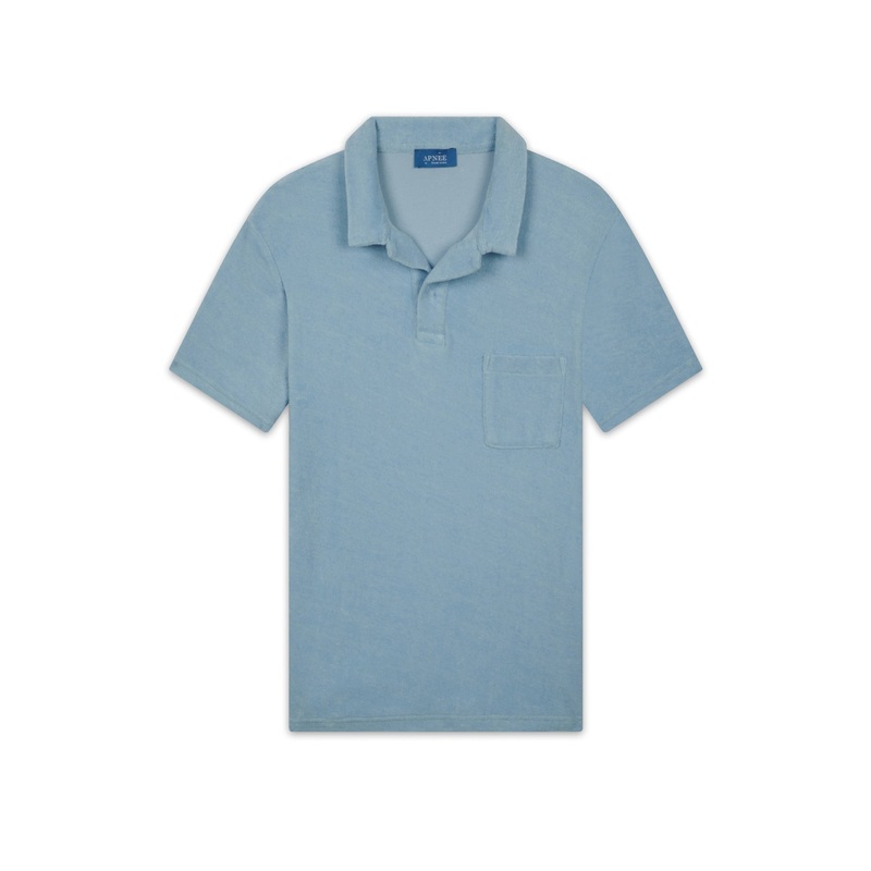 Sky blue terry polo shirt