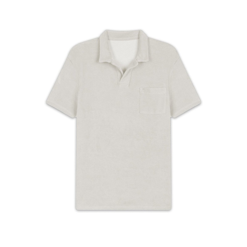 White terry toweling polo shirt