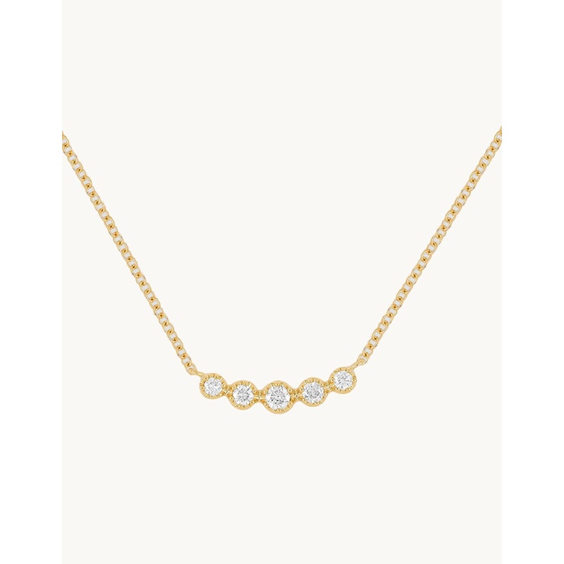 diamond crown cresent necklace