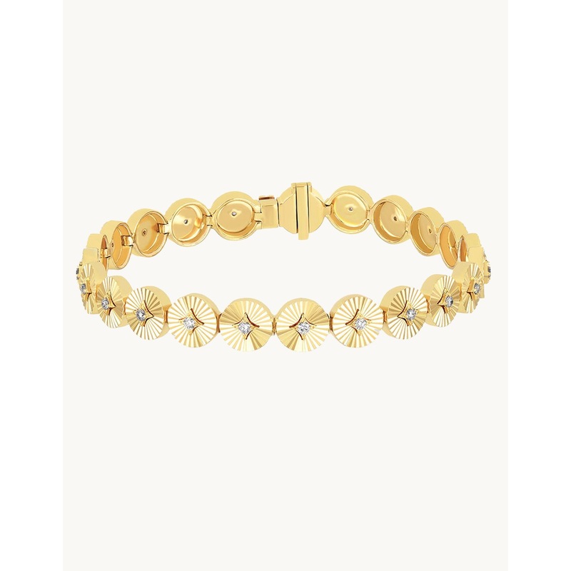 ef collection gold and diamond fluted disc eternity bracelet