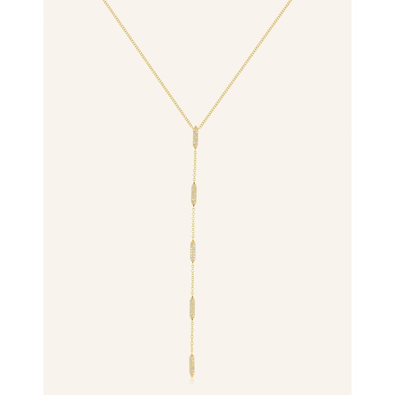 ef collection pave diamond lariat necklace