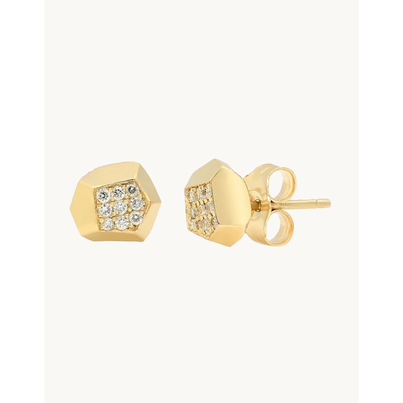 elisabeth bell pyrite stud earrings