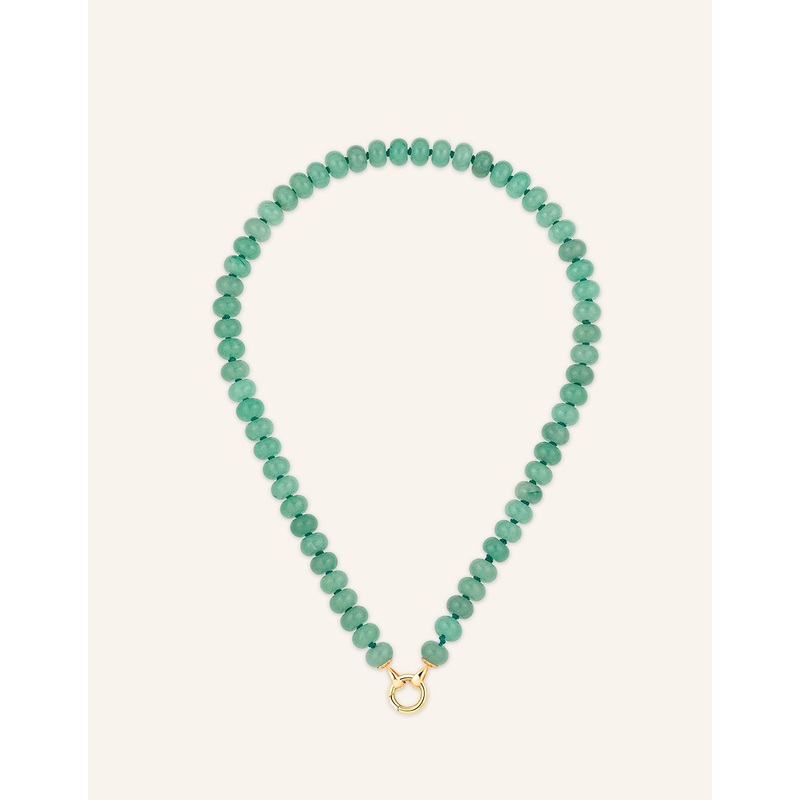 kate collins green aventurine rondelle bead necklace