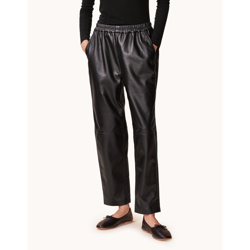 leather tapered pant