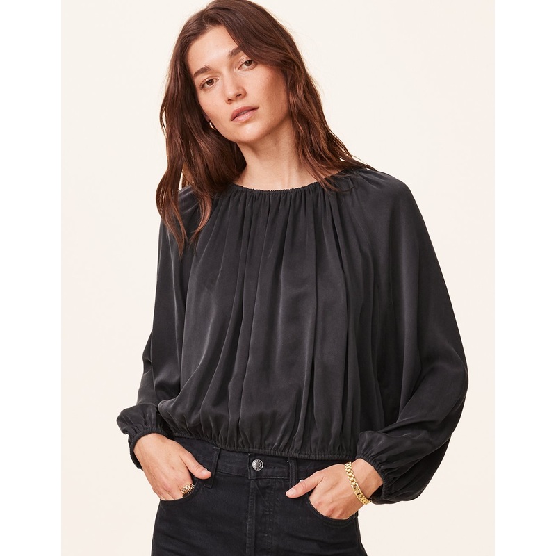 silk charmeuse balloon blouse