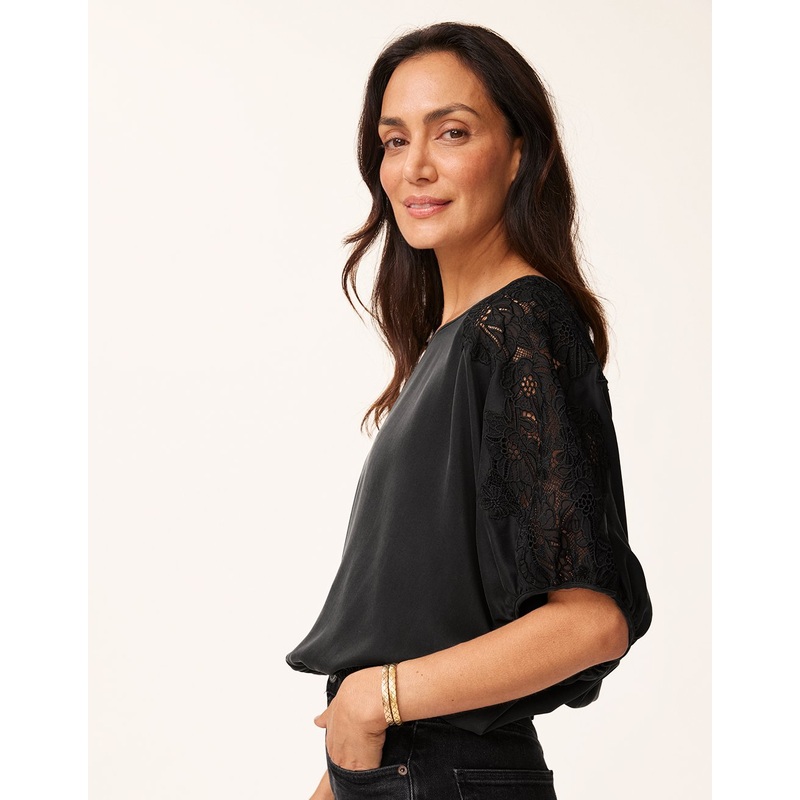 silk lace bubble top