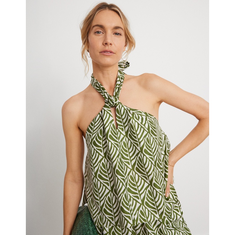 silk tie halter top