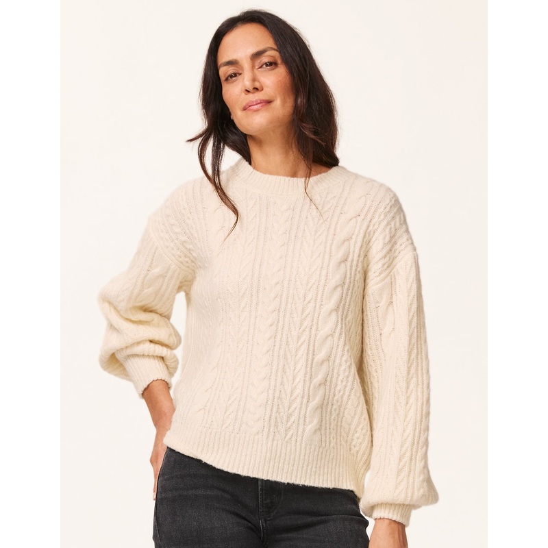 wool cotton cable sweater