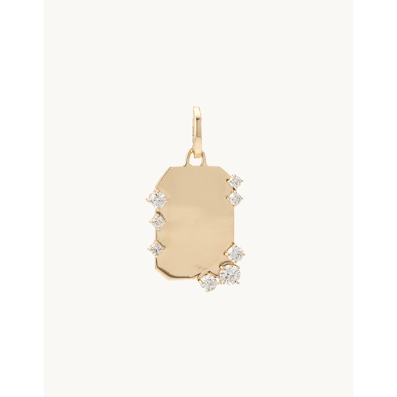 adina reyter Diamond Dog Tag Hinged Charm