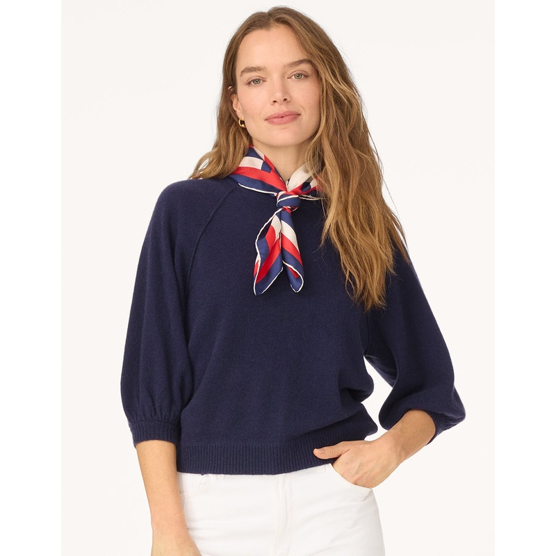 cashmere puff sleeve sweater