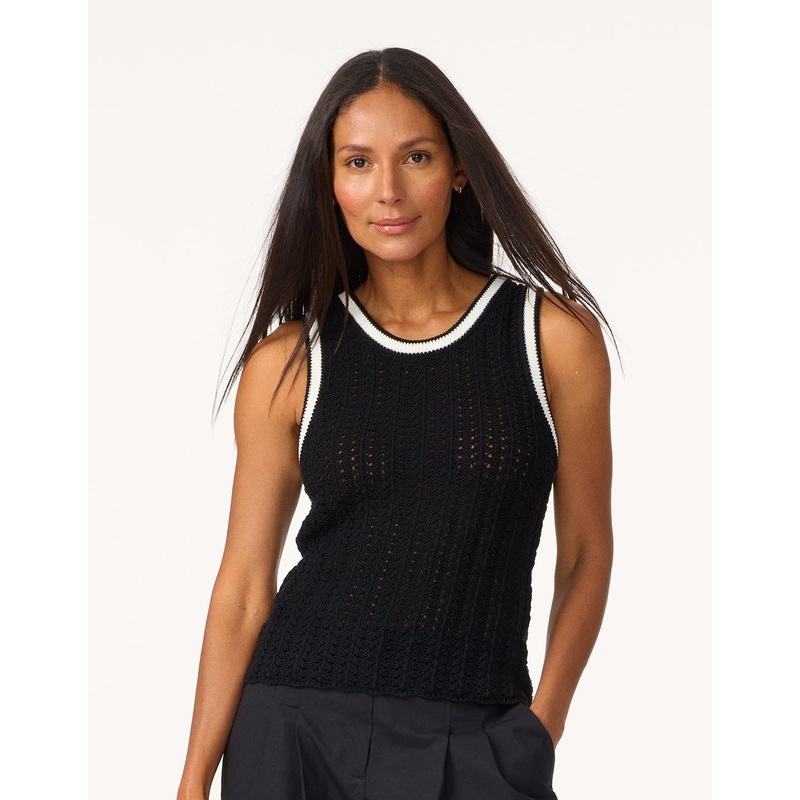 cotton crochet tank