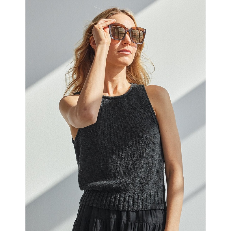 cotton linen beach tank