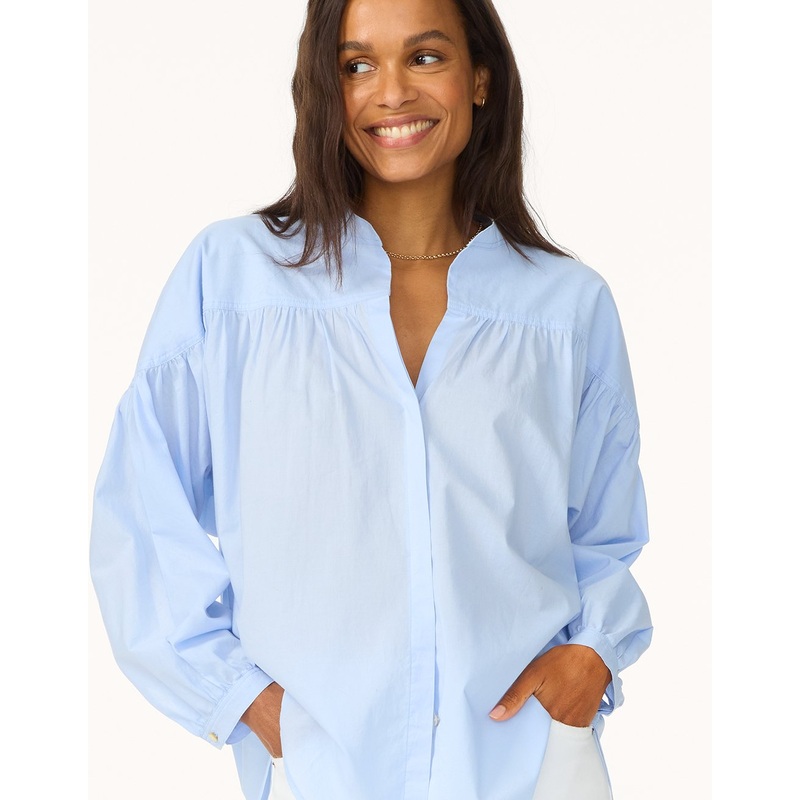 cotton voile button down shirt