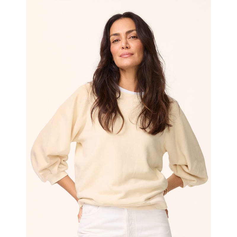 french terry puff sleeve sweatshirt