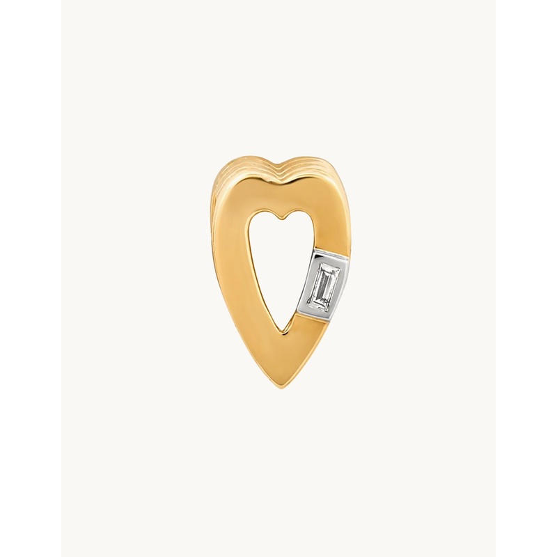 helena rose slide on ribbed mini heart charm