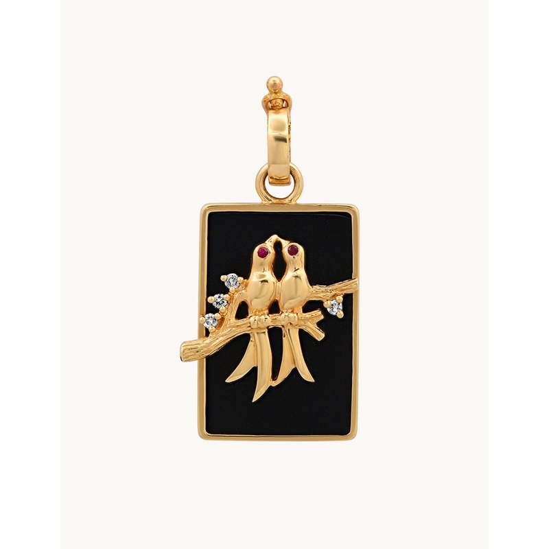 helena rose small onyx lovebirds pendant
