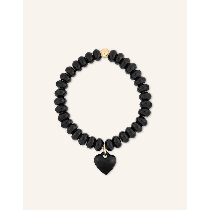 kate collins black onyx heart charm bracelet