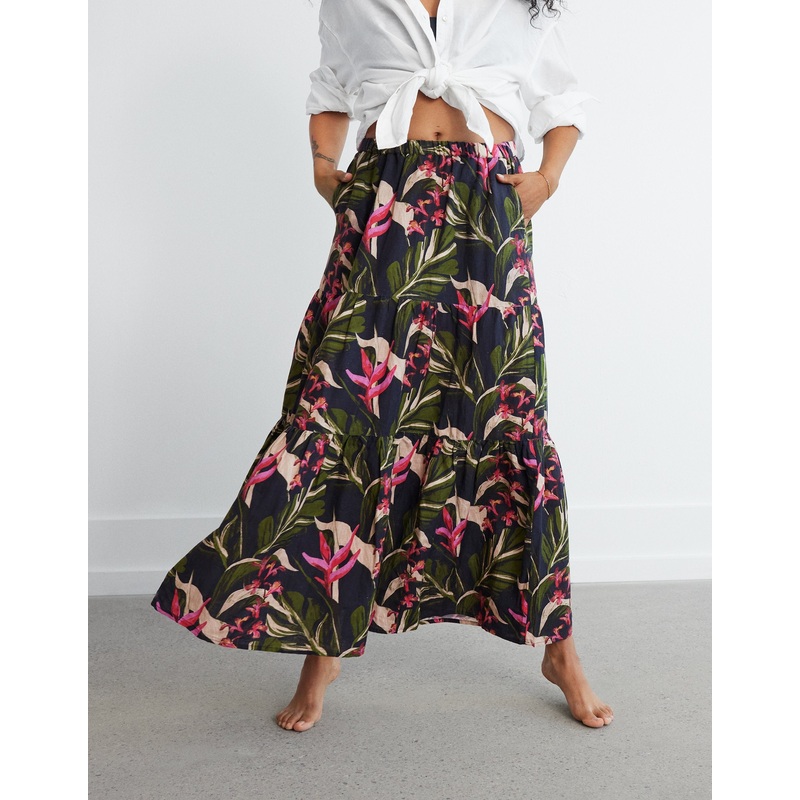 linen tiered skirt