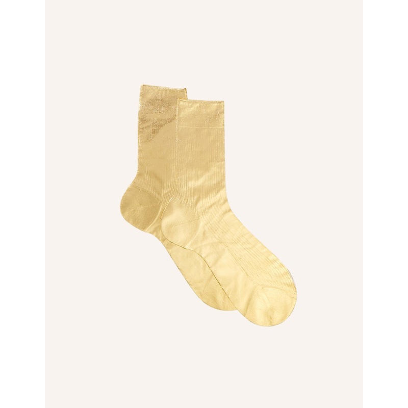 maria la rosa metallic silk socks