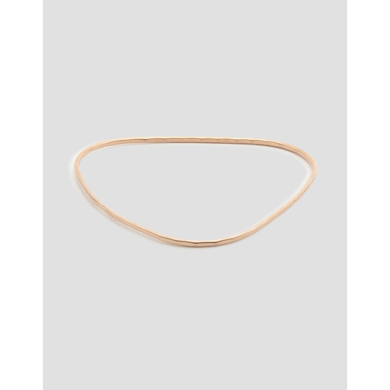 melissa joy manning 14k pink gold heavyweight triangle bangle bracelet