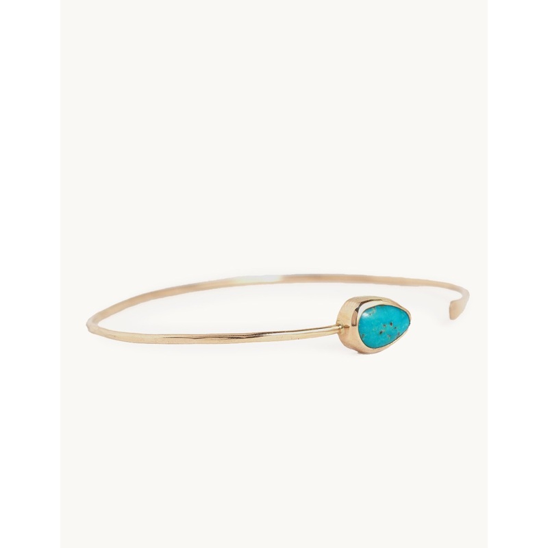 melissa joy manning gold oval turquoise cuff bracelet
